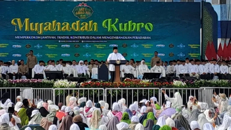 Prabowo Hadiri Mujahadah Kubro NU di Malang