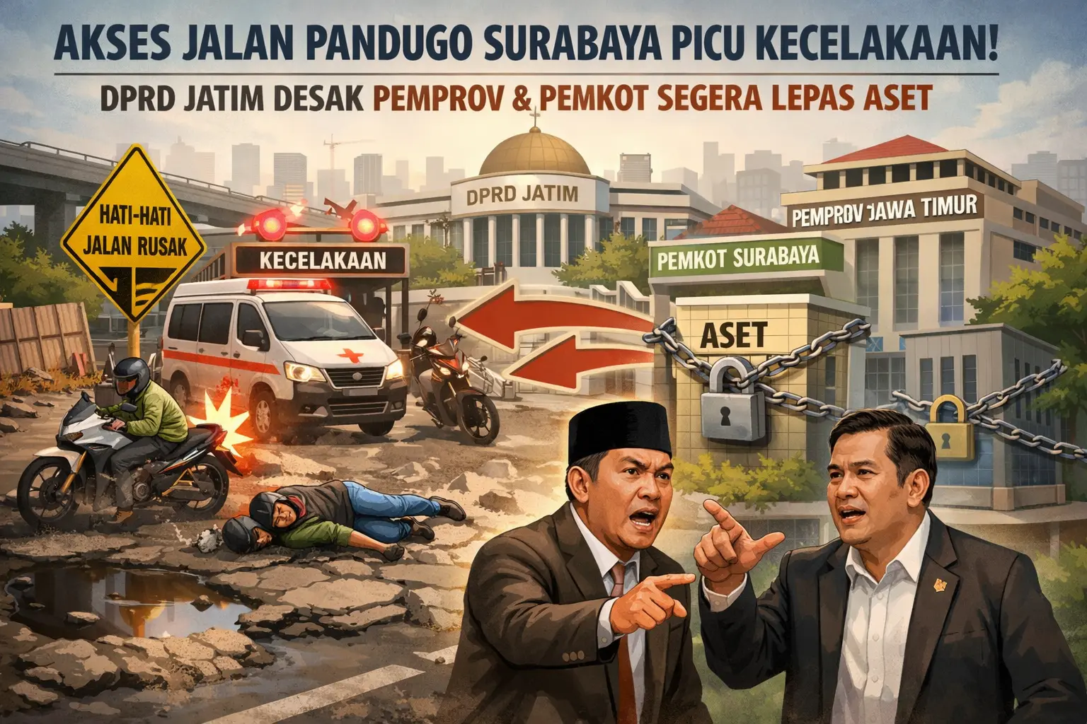Jalan Pandugo Makan Korban, Aset Diperebutkan