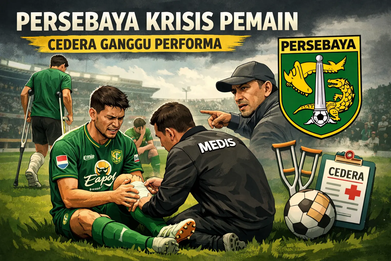 Persebaya Krisis Pemain, Cedera Ganggu Performa