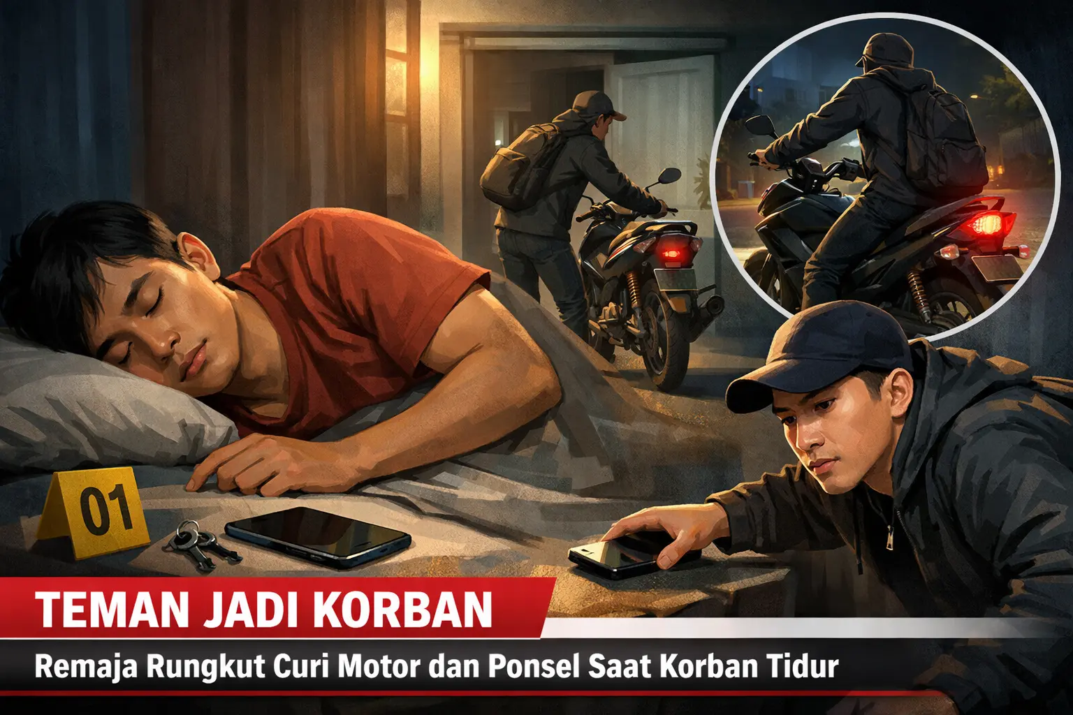 Teman Sendiri Jadi Target, Remaja Gasak Motor