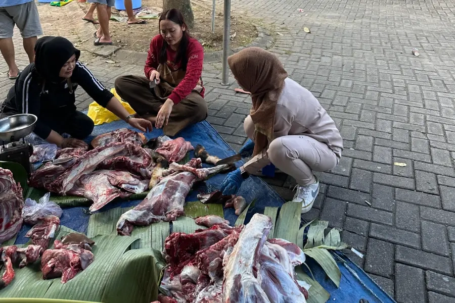16 Kambing Kurban Dibagikan Hingga Kampung Sekitar