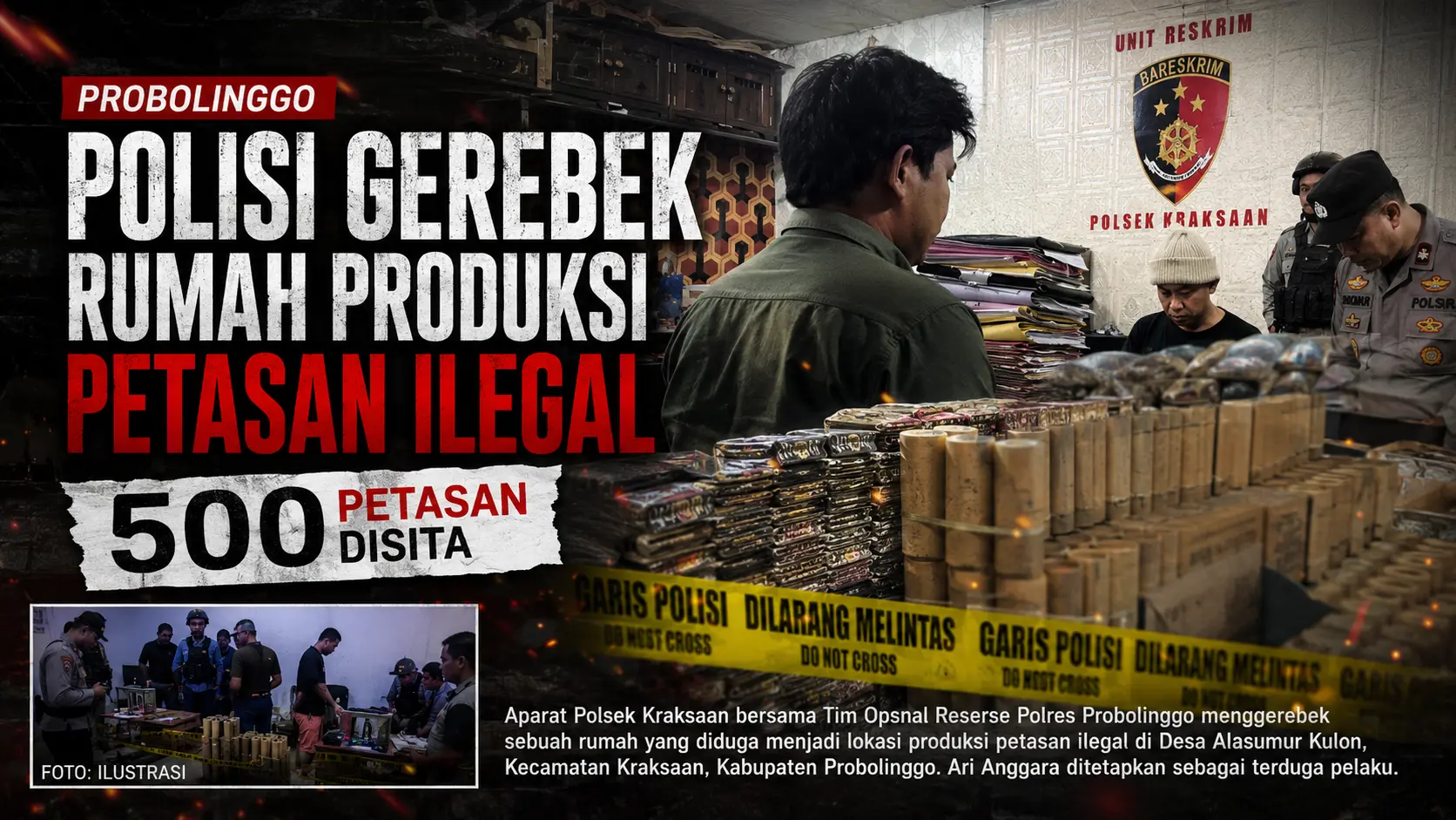 Polisi Bongkar Pabrik Petasan Ilegal