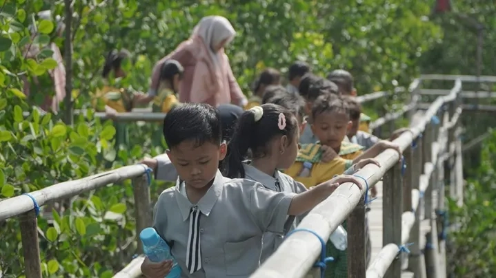 Siswa TK Dilibatkan Edukasi Mangrove dan Mitigasi
