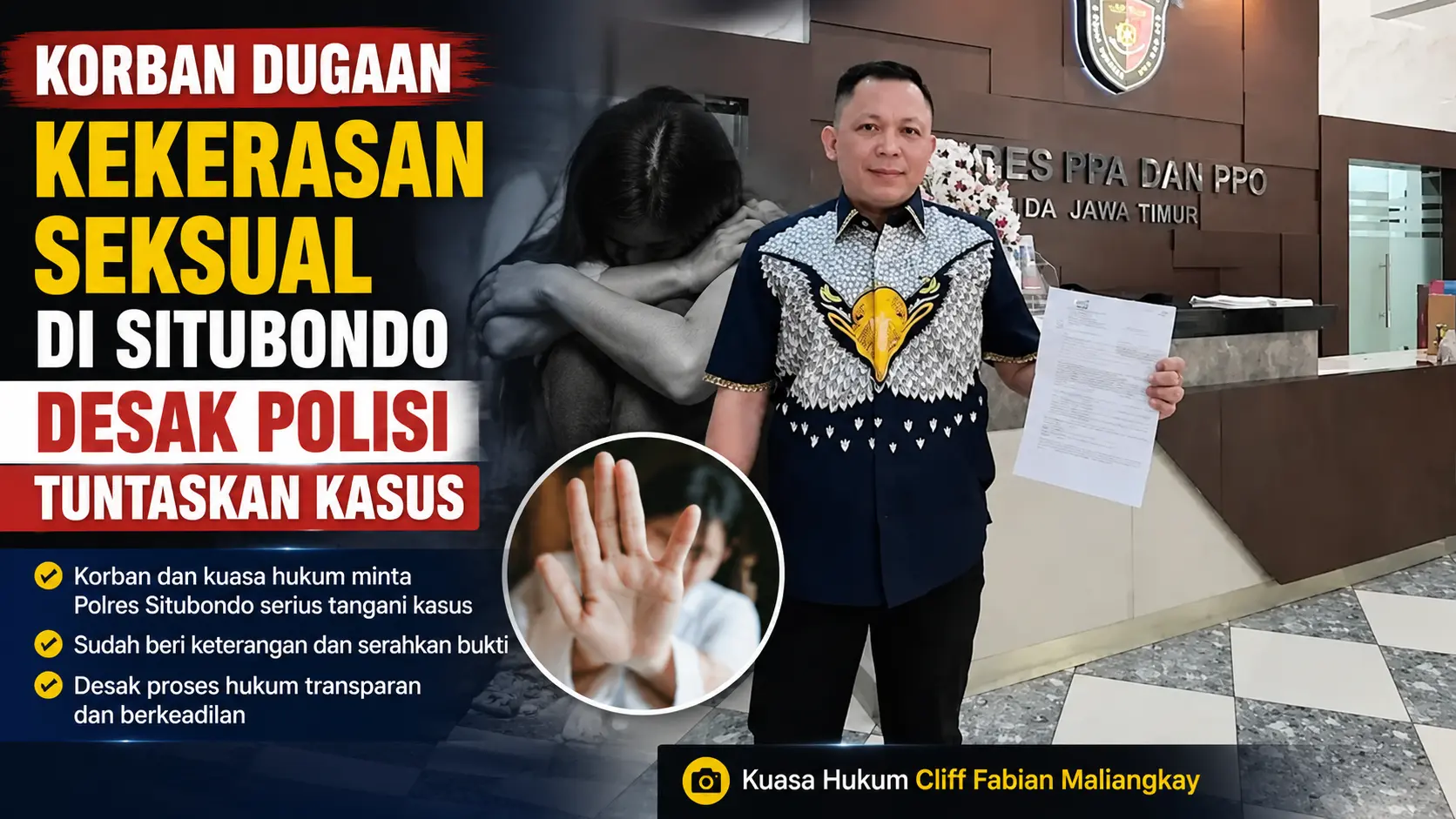 Korban TPKS Desak Polisi Segera Tetapkan Tersangka