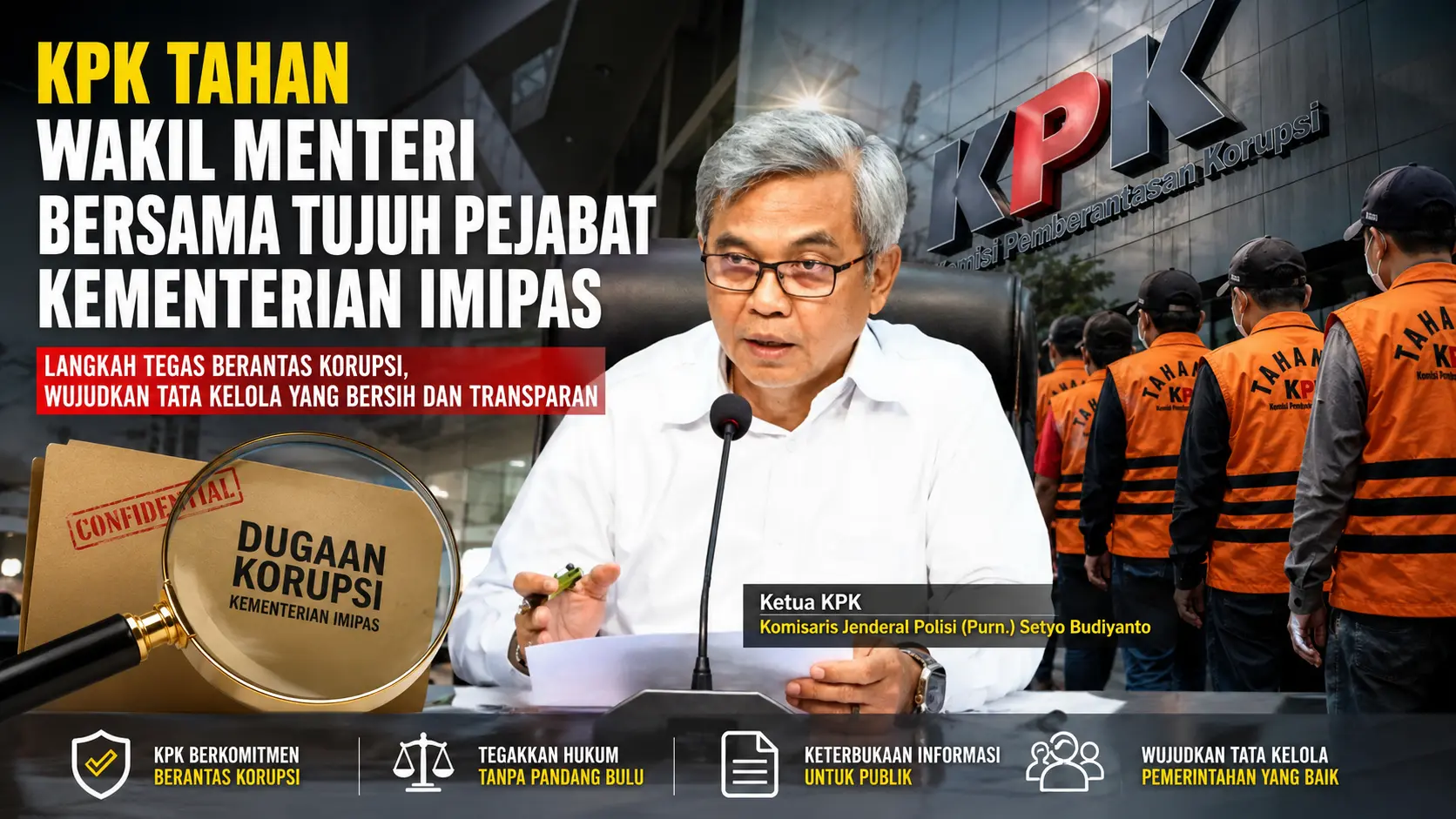 KPK Tahan Wamen Imipas dan Tujuh Pejabat