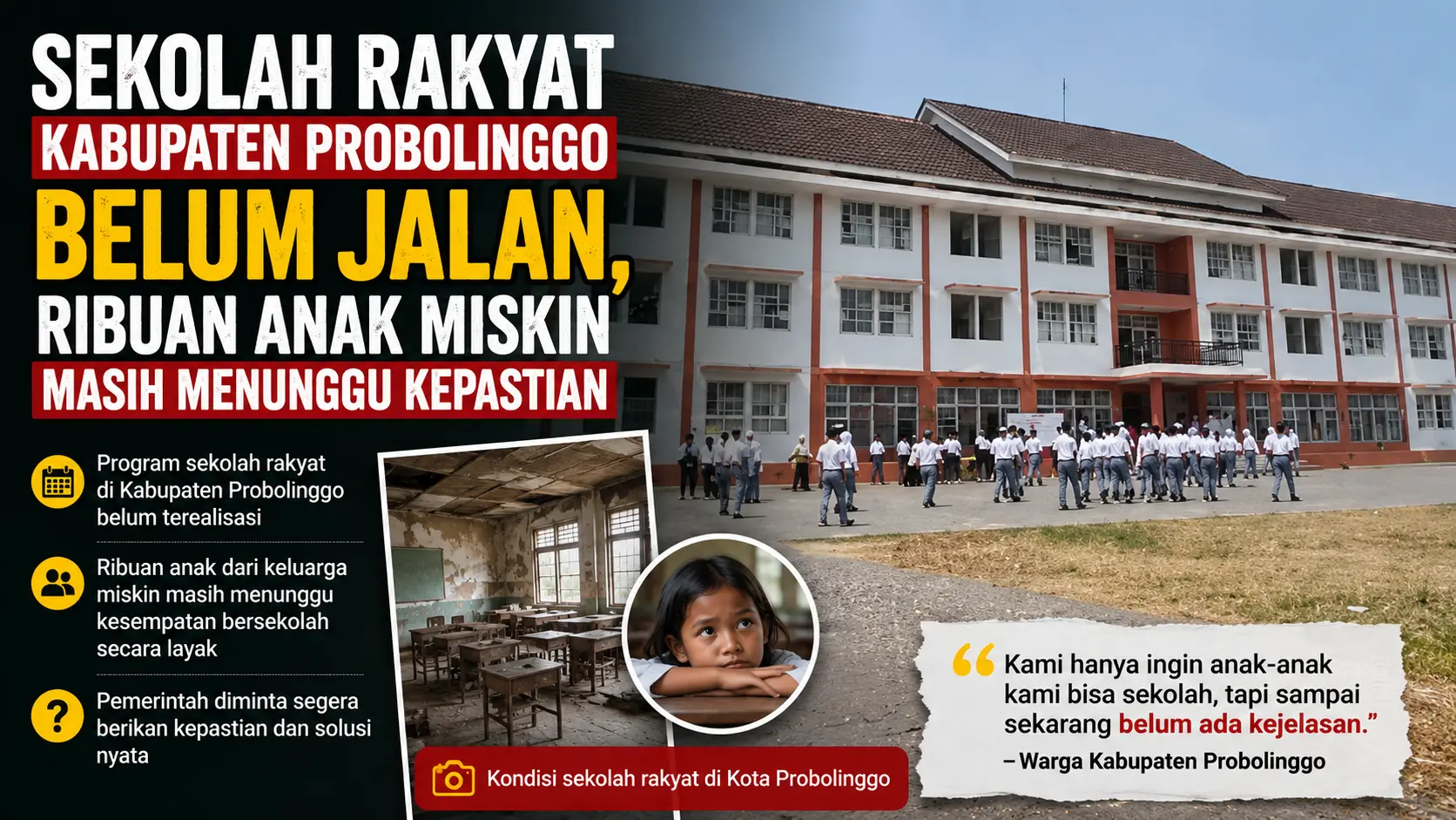 Sekolah Rakyat Belum Terealisasi, Warga Menunggu Kepastian