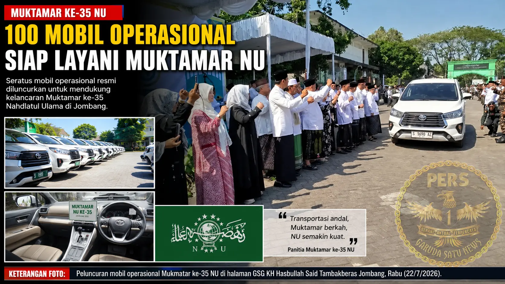 100 Mobil Operasional Siap Layani Muktamar NU