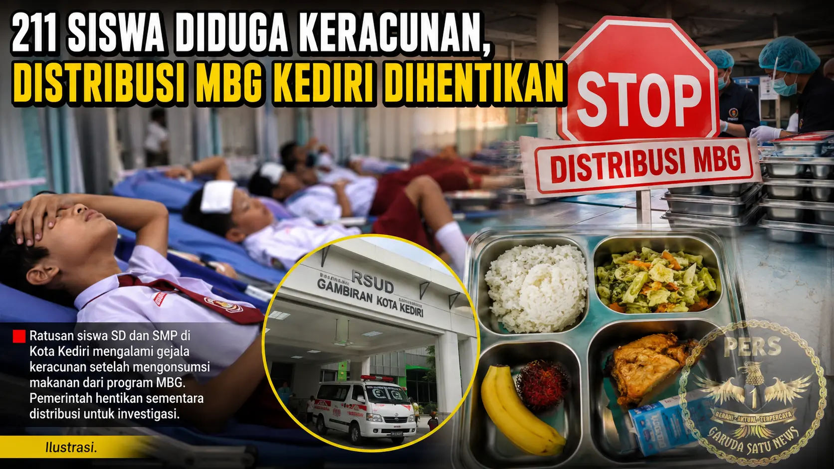 211 Siswa Diduga Keracunan, Distribusi MBG Kediri Dihentikan