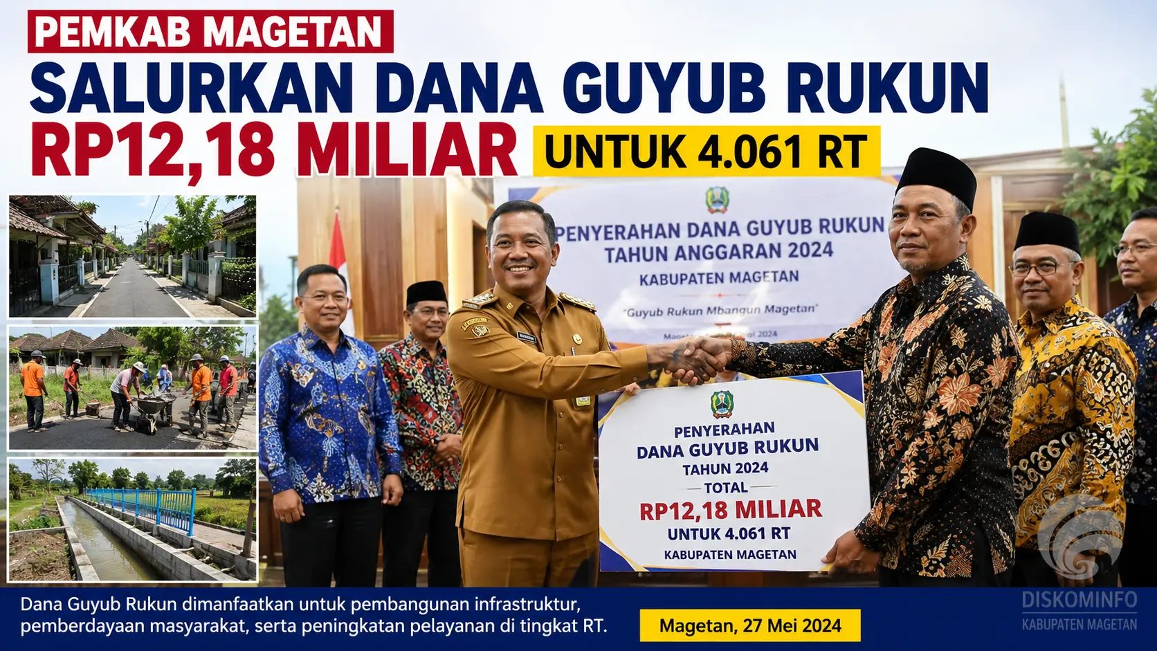 Dana Guyub Rukun Rp12,18 Miliar Mulai Disalurkan ke 4.061 RT