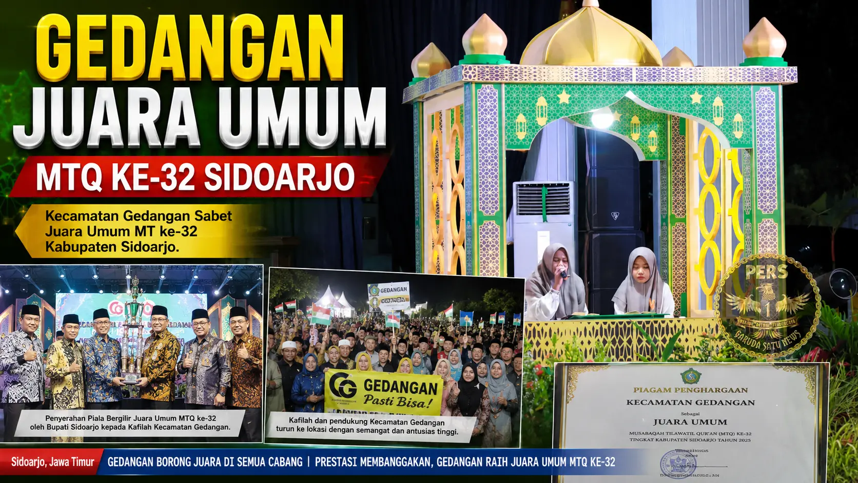 Gedangan Juara Umum MTQ ke-32 Sidoarjoo