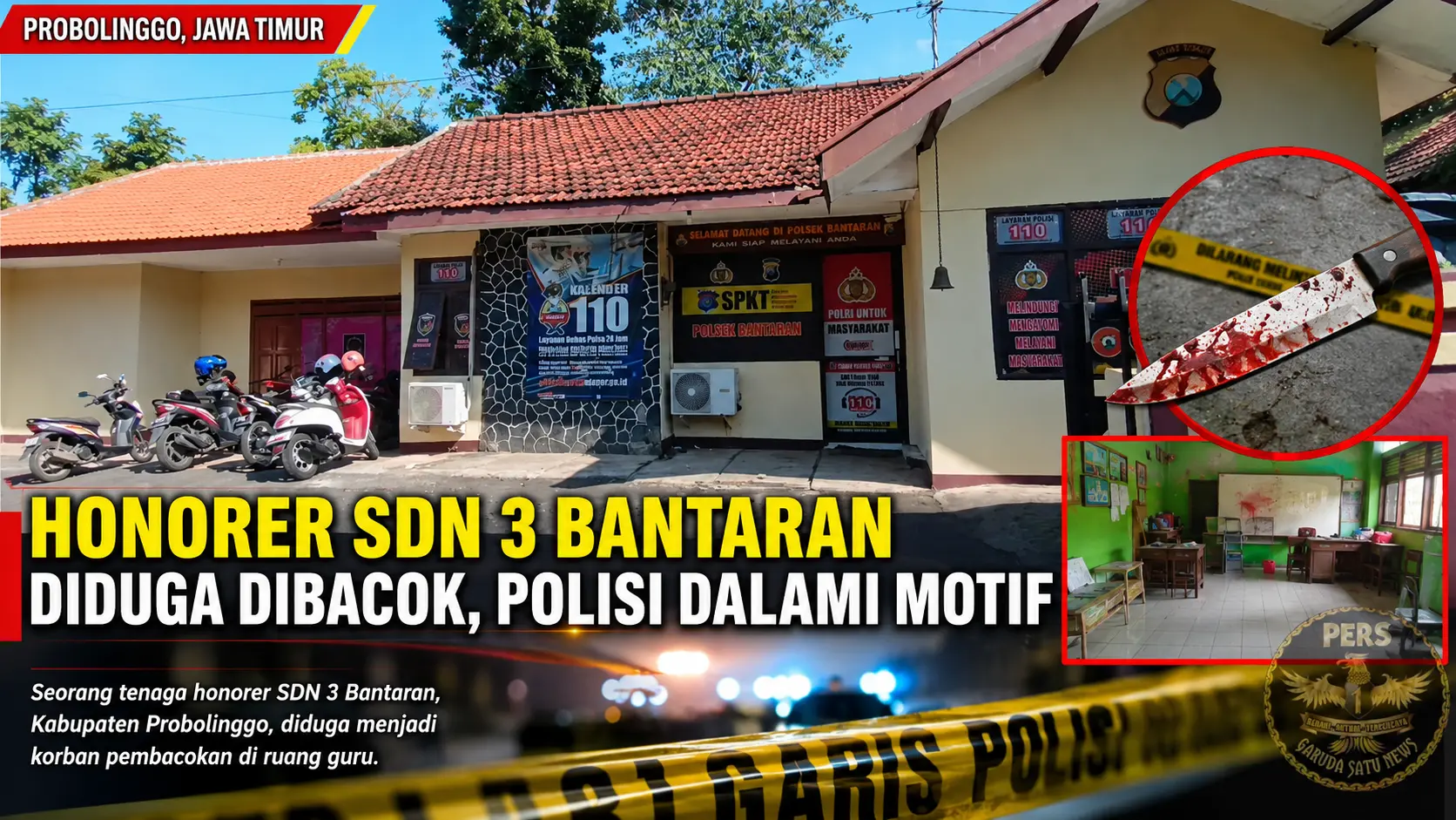 Honorer SDN 3 Bantaran Diduga Dibacok, Polisi Dalami Motif