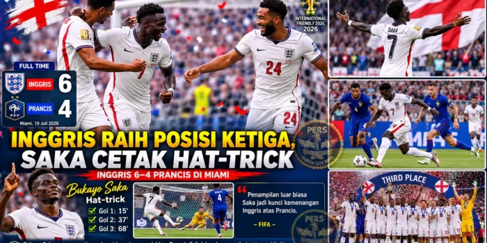 Inggris Raih Posisi Ketiga, Saka Cetak Hat-trick Inggris Raih Posisi Ketiga, Saka Cetak Hat-trick