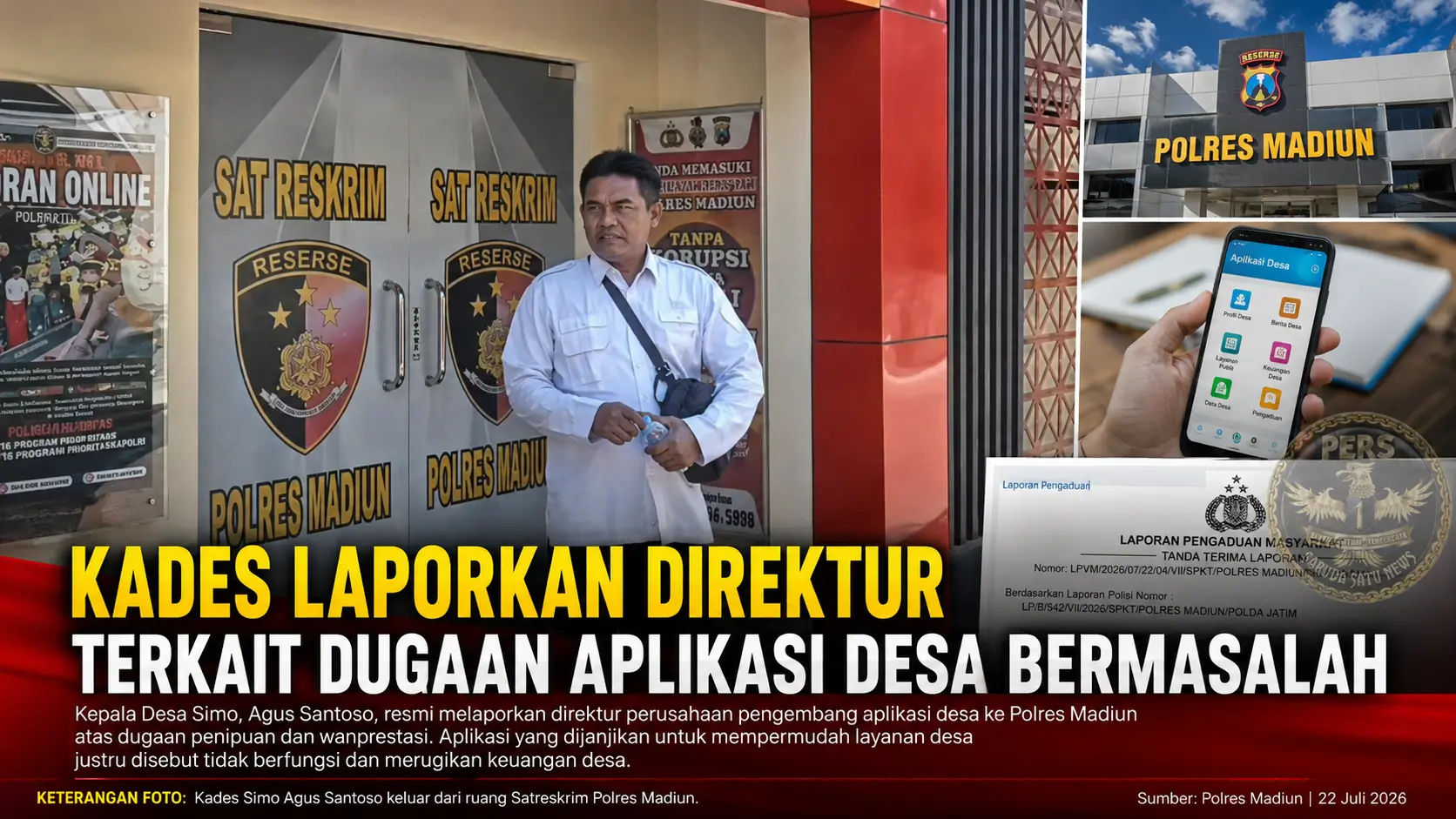 Kades Laporkan Direktur Terkait Dugaan Aplikasi Desa Bermasalah