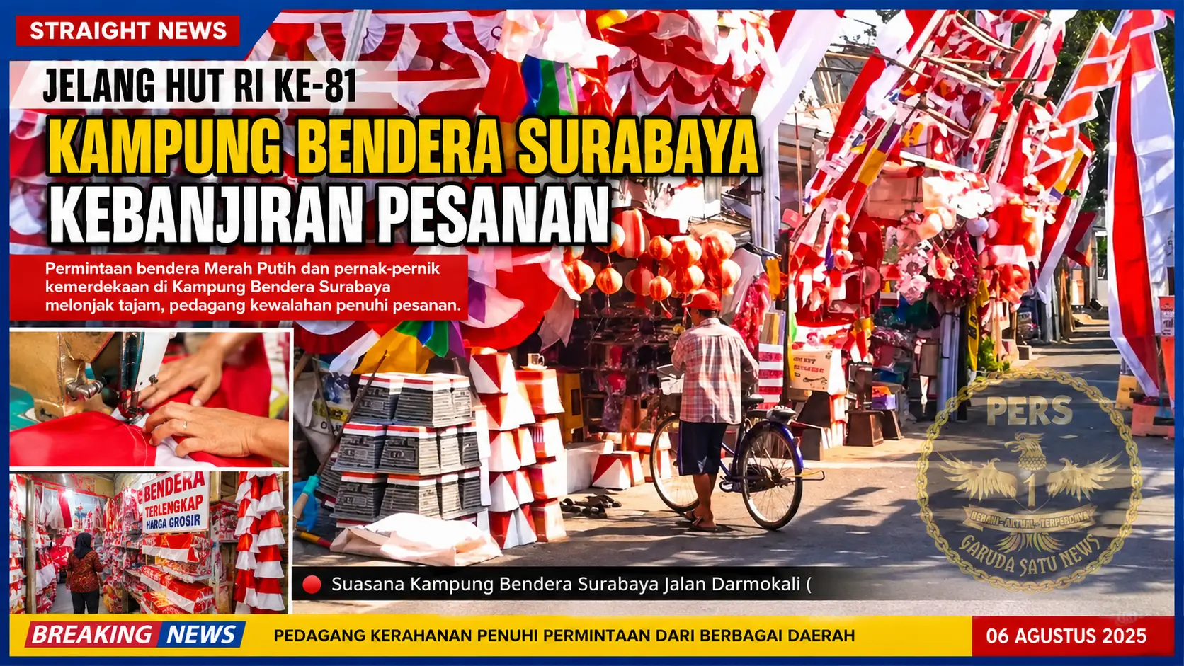 Kampung Bendera Surabaya Kebanjiran Pesanan Jelang HUT RI Ke-81