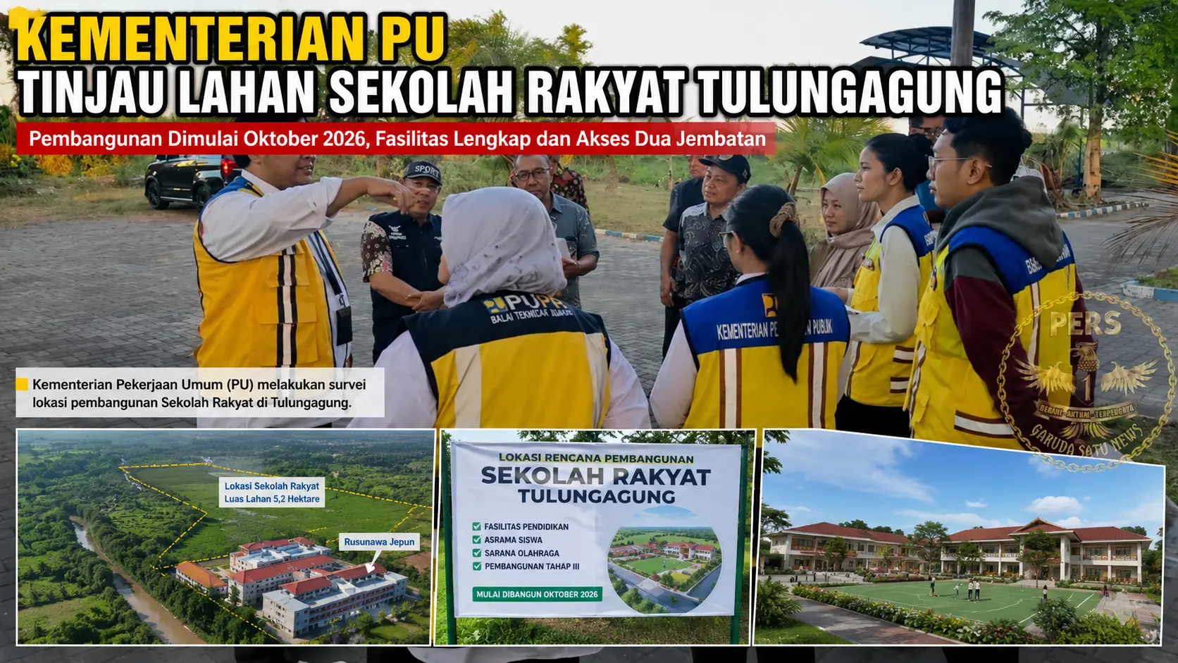 Kementerian PU Tinjau Lahan Sekolah Rakyat Tulungagung