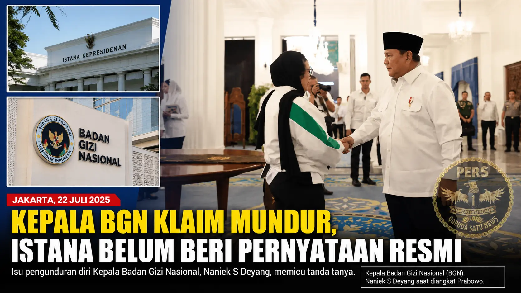 Kepala BGN Klaim Mundur, Istana Belum Beri Pernyataan Resmi