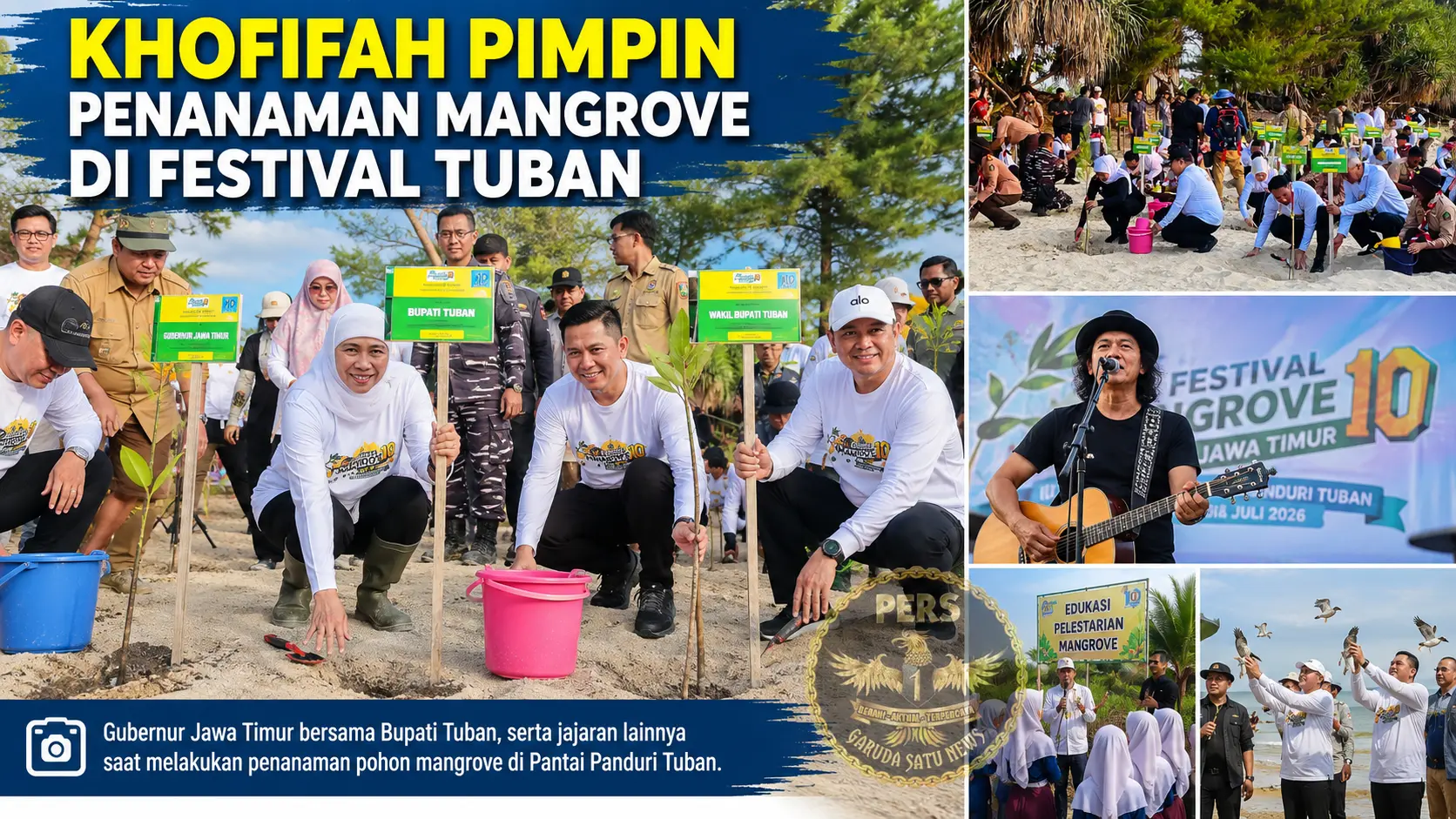Khofifah Pimpin Penanaman Mangrove di Festival Tuban