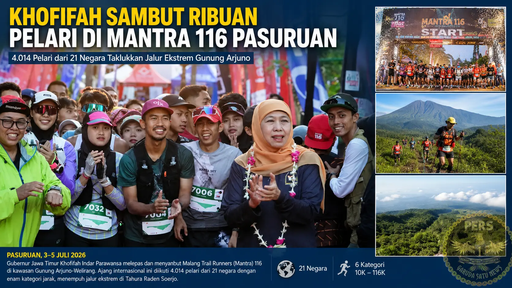 Khofifah Sambut Ribuan Pelari di Mantra 116 Pasuruan