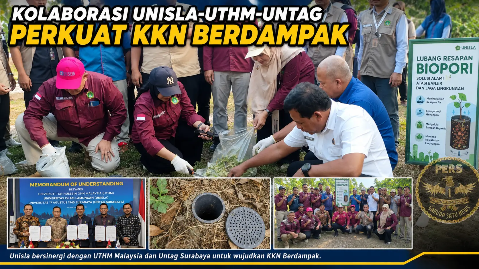 Kolaborasi Unisla-UTHM-Untag Perkuat KKN Berdampak