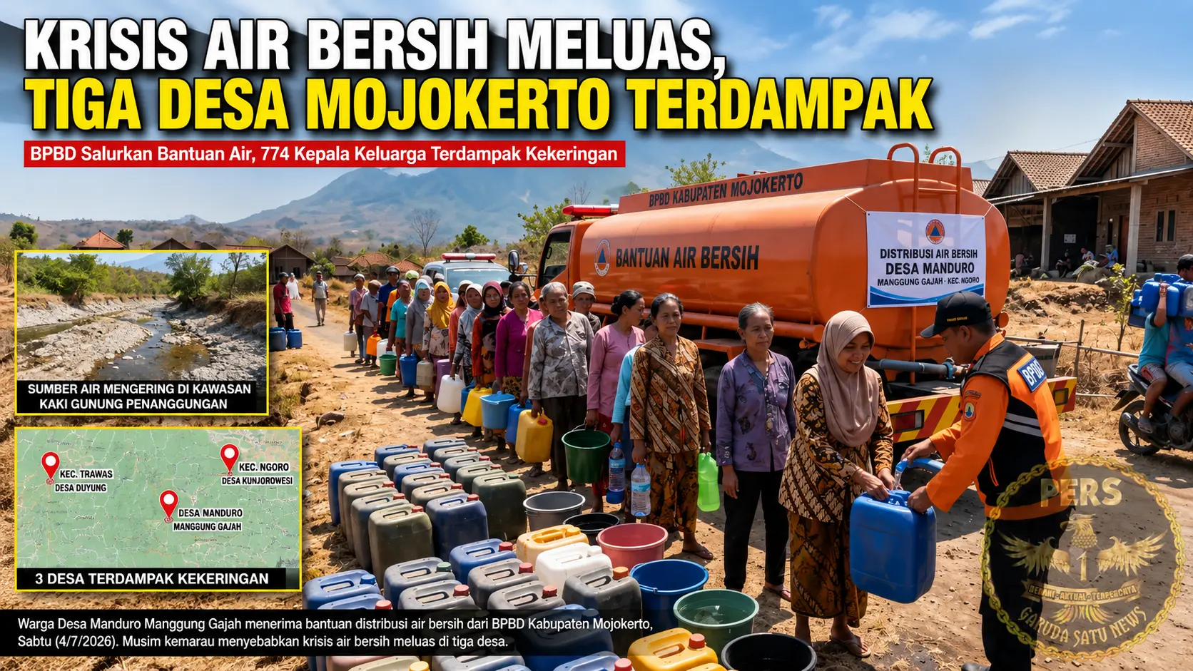 Krisis Air Bersih Meluas, Tiga Desa Mojokerto Terdampaak