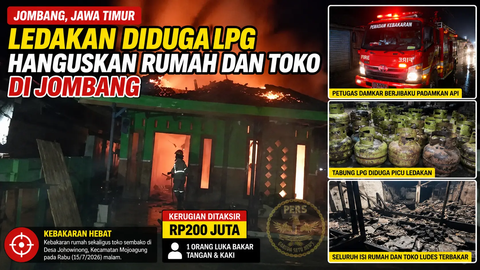 Ledakan-Diduga-LPG-Hanguskan-Rumah-dan-Toko-di-Jombaang