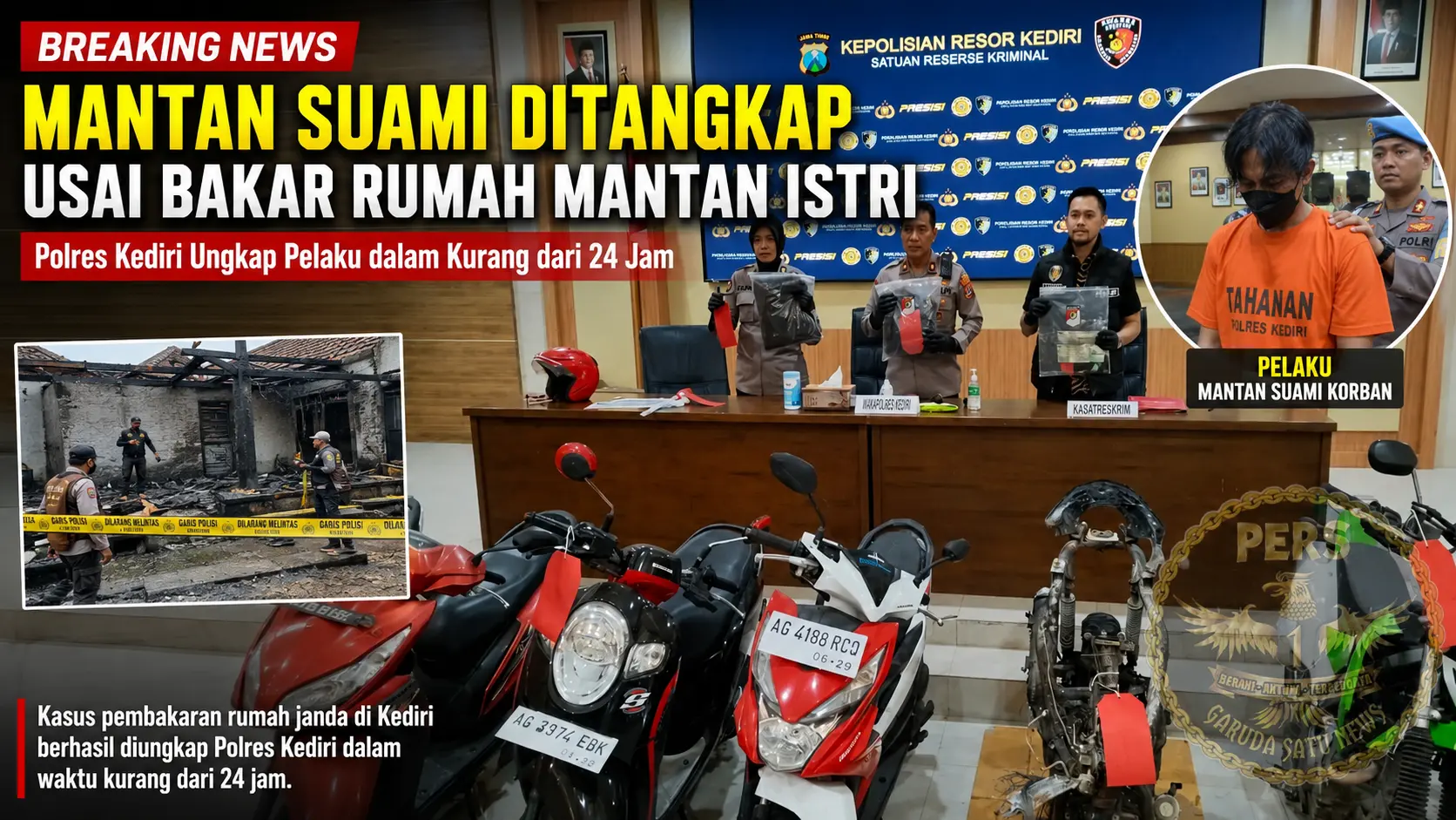 Mantan Suami Ditangkap Usai Bakar Rumah Mantan Istri