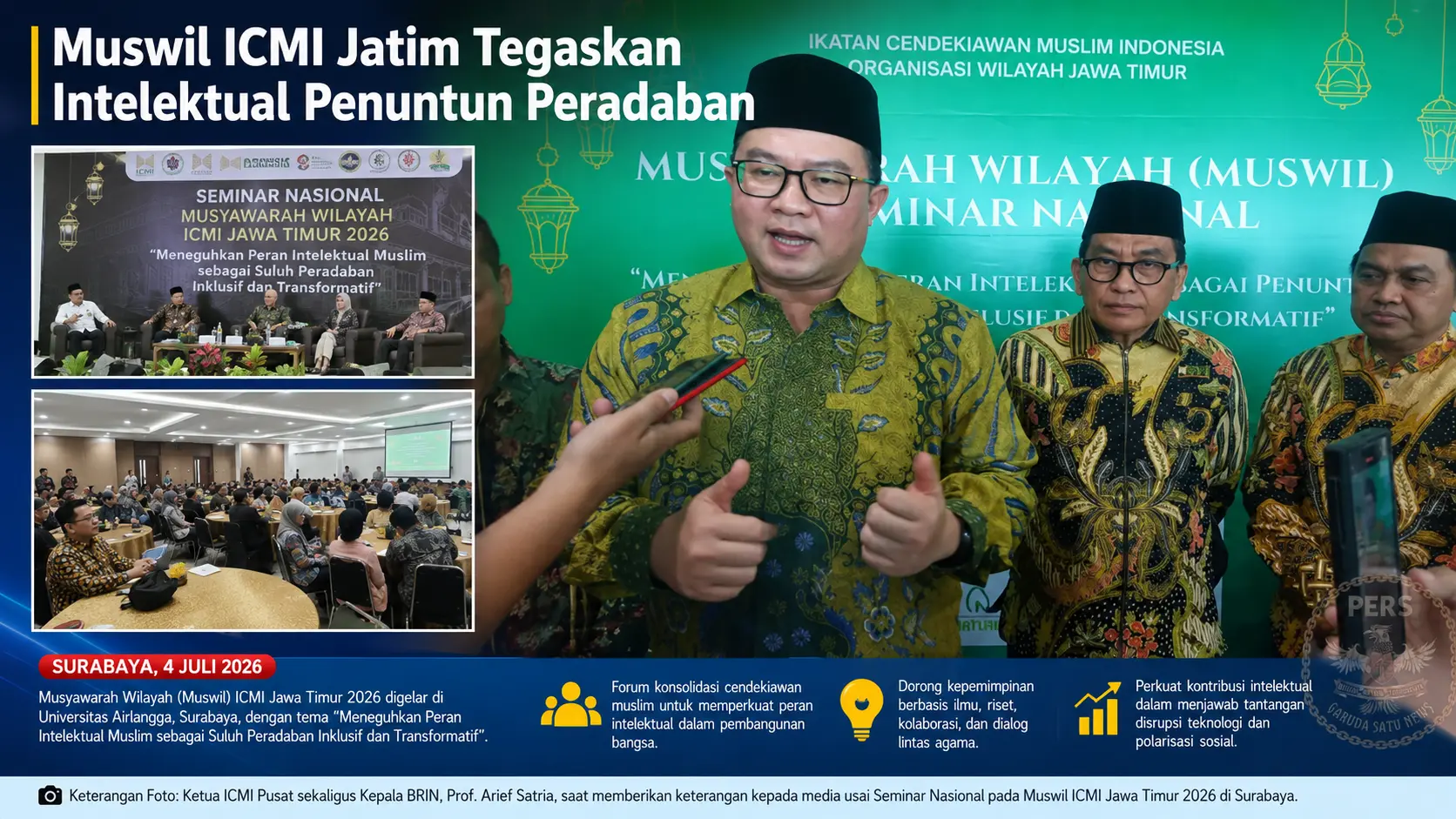 Muswil ICMI Jatim Tegaskan Intelektual Penuntun Peradaban