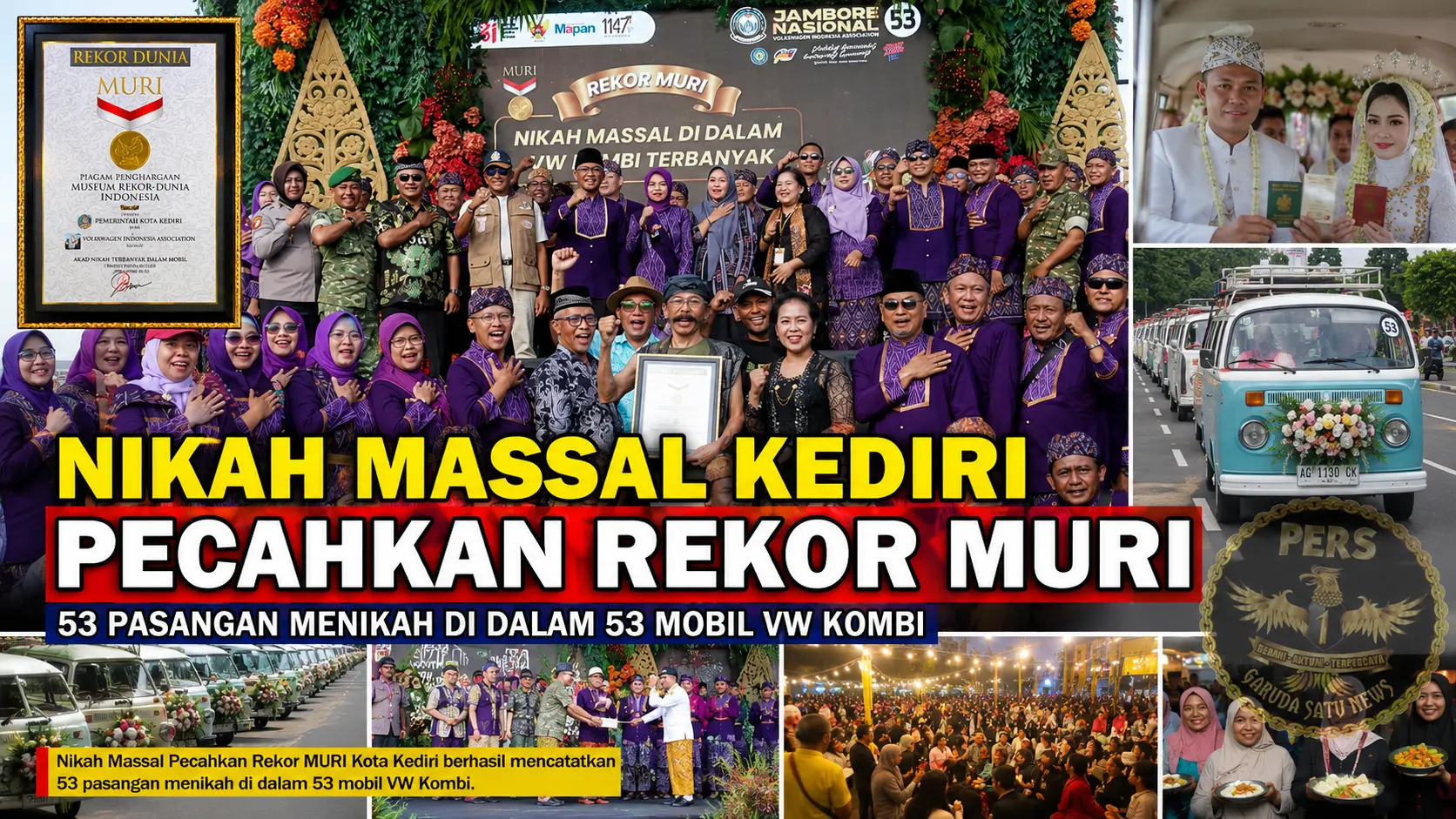 Nikah Massal Kediri Pecahkan Rekor MURI