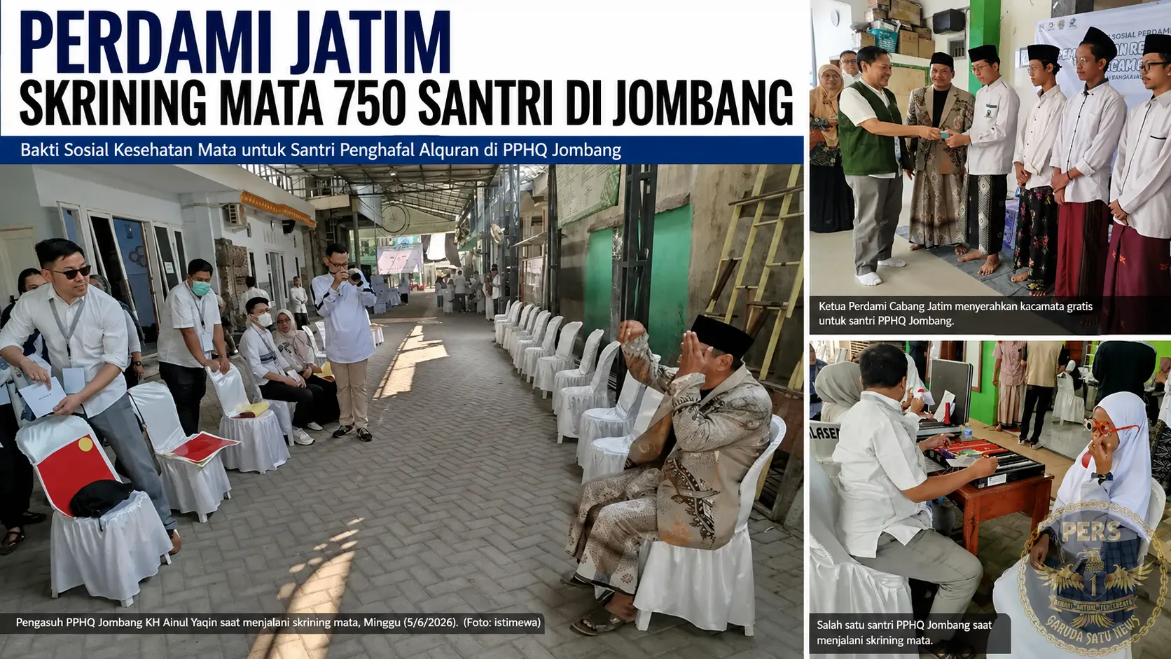 Perdami Jatim Skrining Mata 750 Santri di Jombang