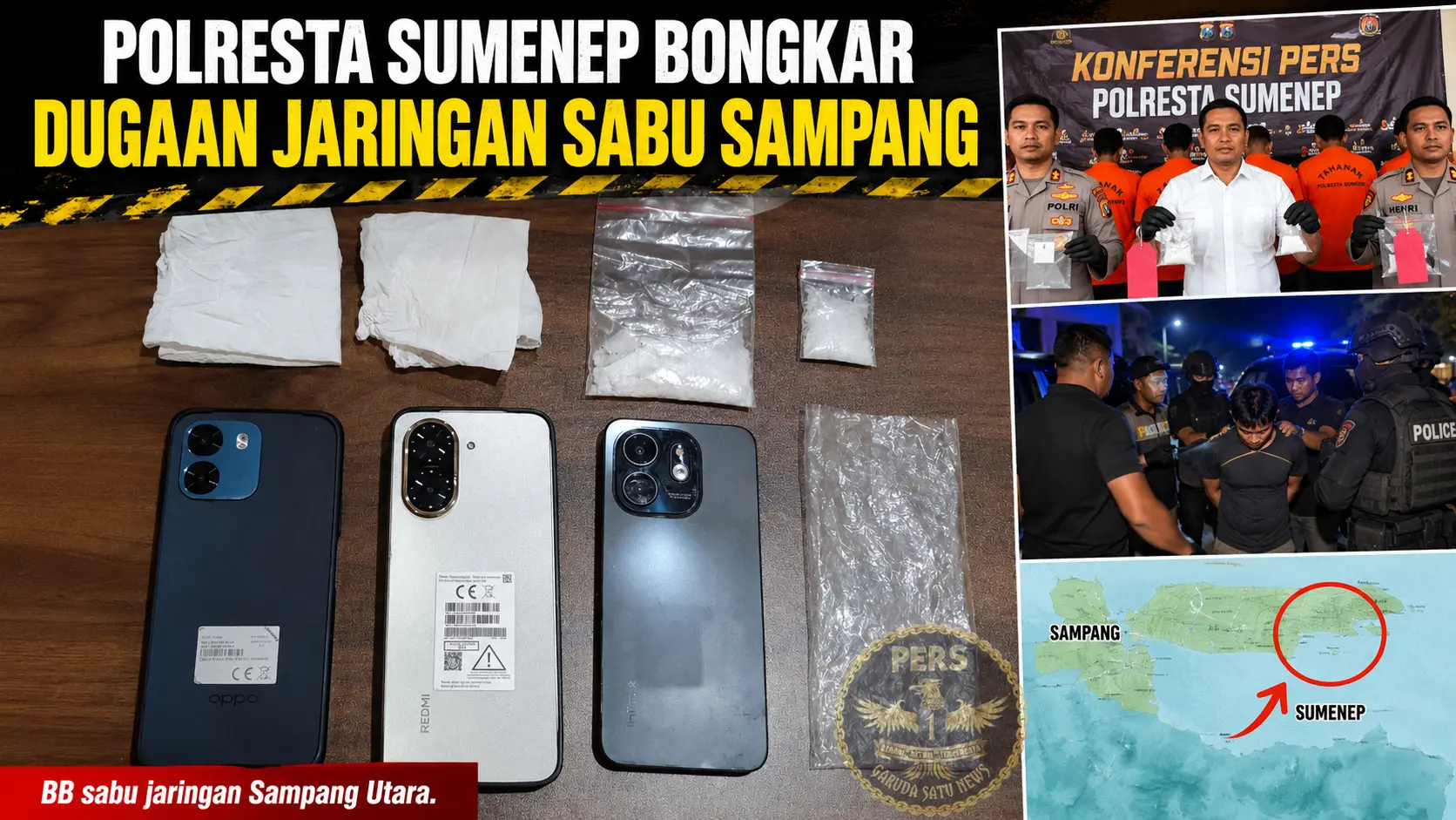 Polresta Sumenep Bongkar Dugaan Jaringan Sabu Sampaang