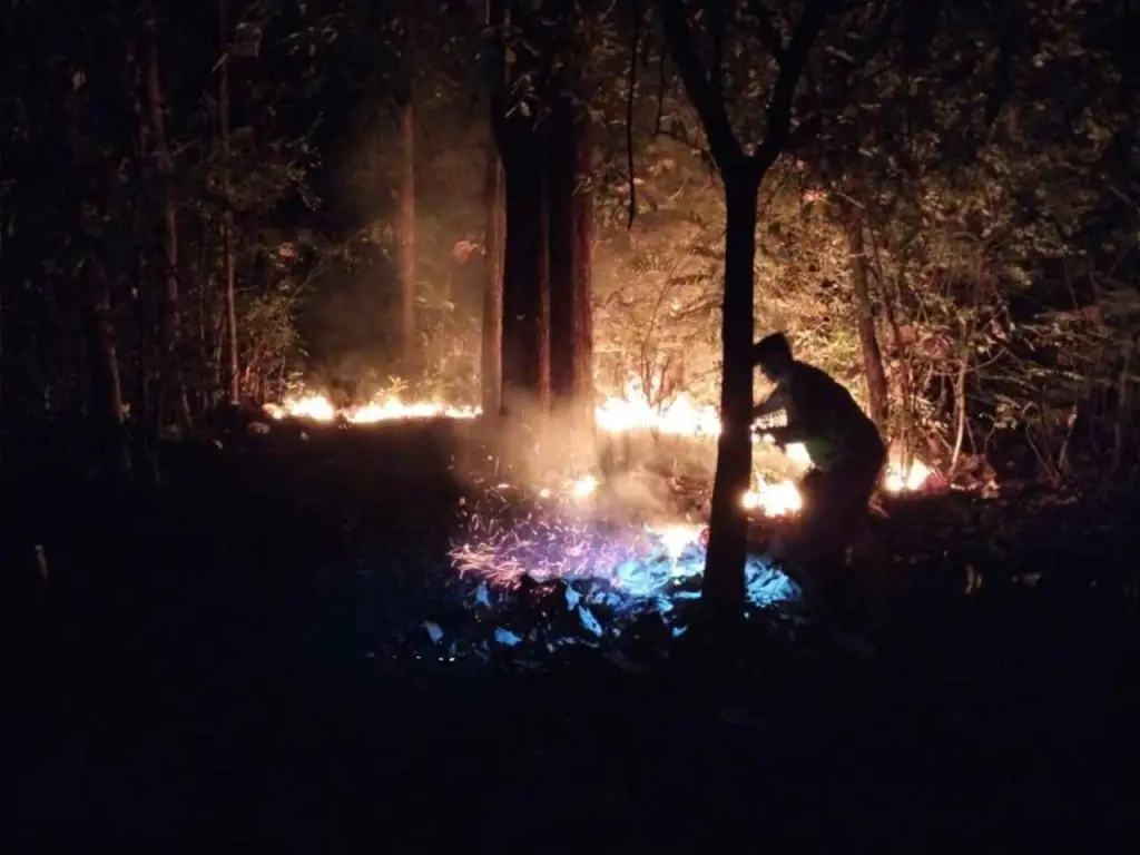 Polsek Kedunggalar Cepat Padamkan Kebakaran Lahan