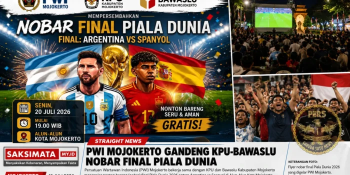 PWI Mojokerto Gandeng KPU-Bawaslu Nobar Final Piala Dunia PWI Mojokerto Gandeng KPU-Bawaslu Nobar Final Piala Dunia