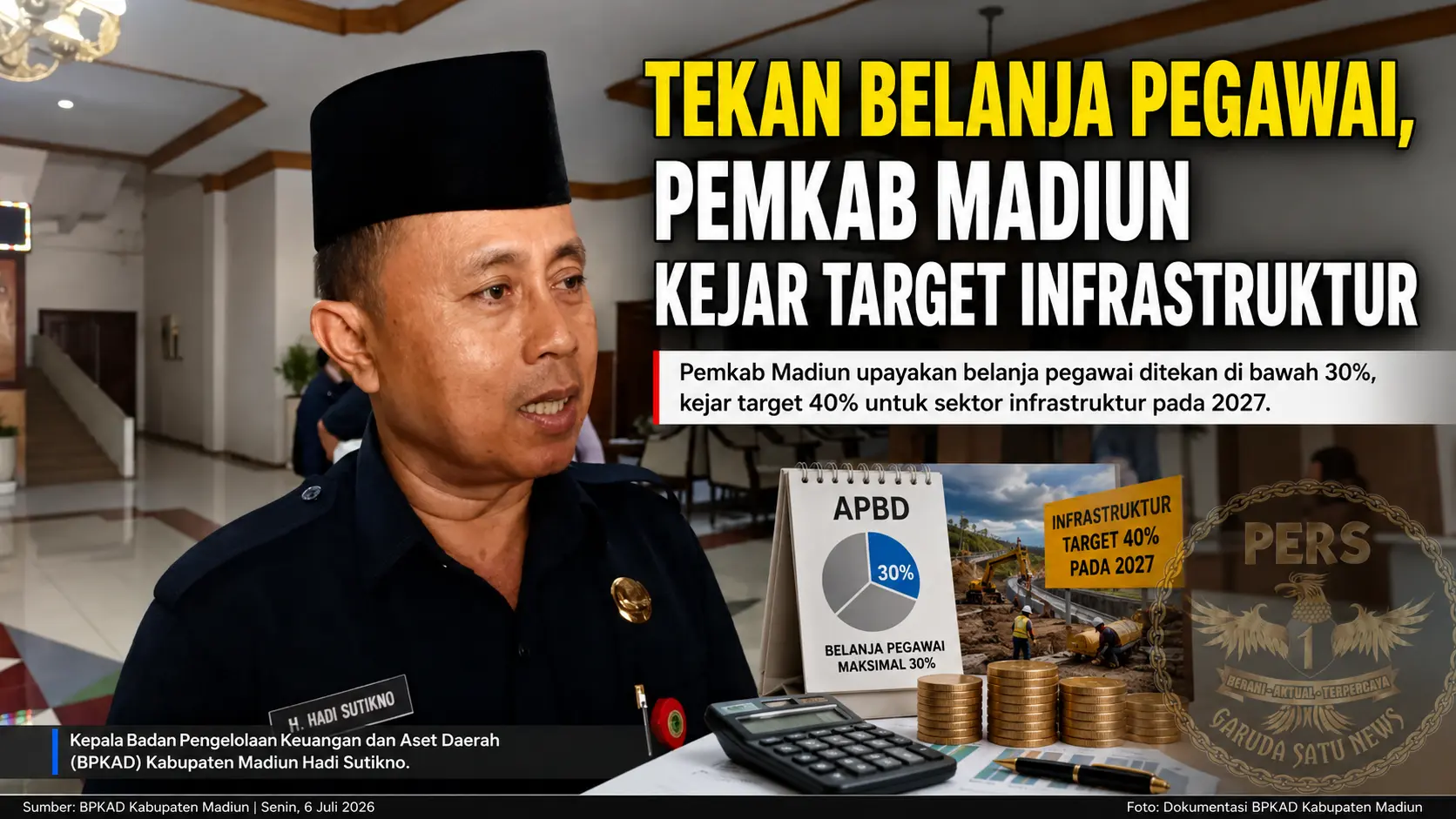 Tekan Belanja Pegawai, Pemkab Madiun Kejar Target Infrastruktuur