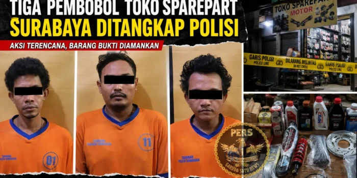 Tiga Pembobol Toko Sparepart Surabaya Ditangkap Poliisi Tiga Pembobol Toko Sparepart Surabaya Ditangkap Poliisi