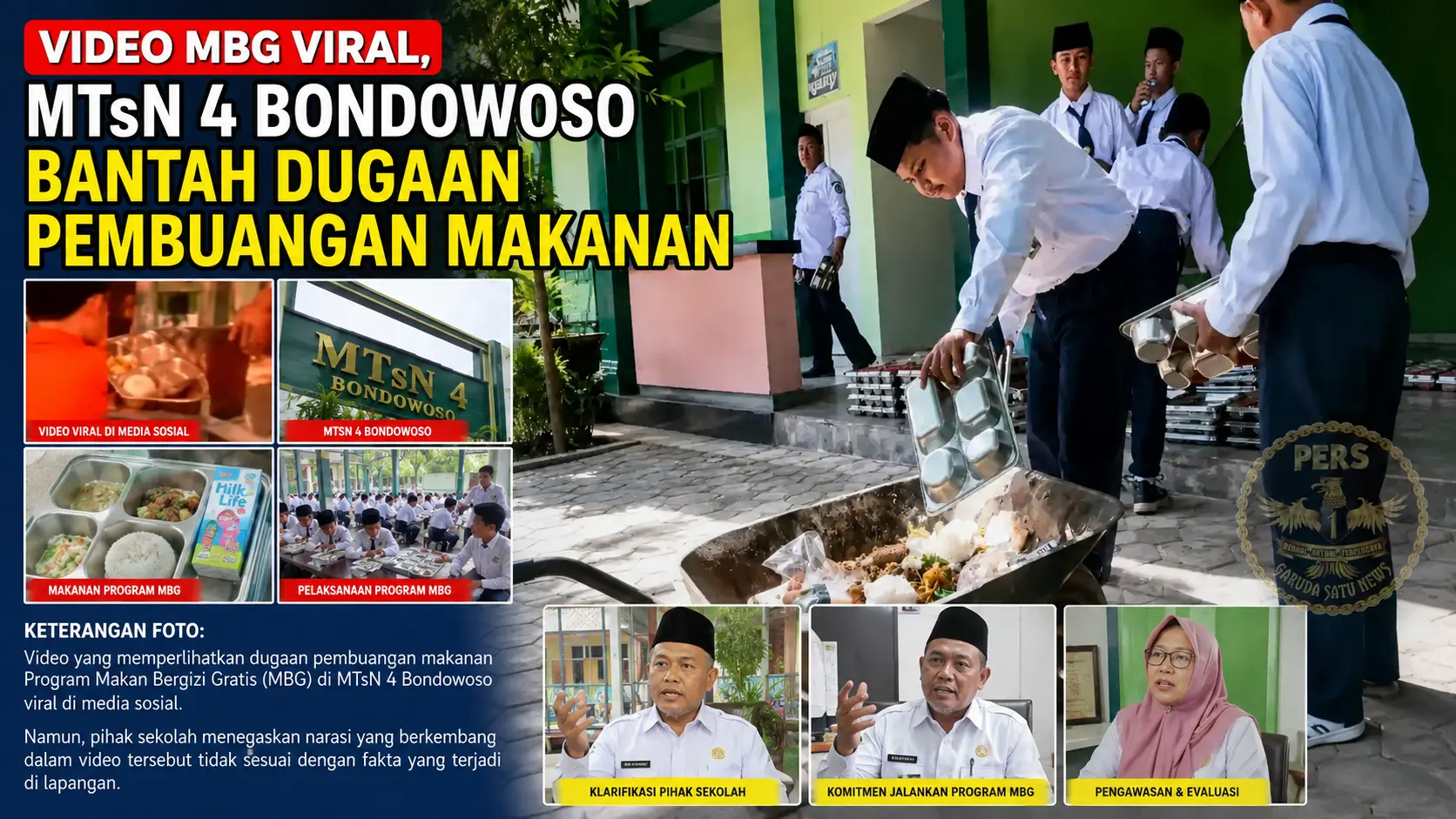 Video MBG Viral, MTsN 4 Bondowoso Bantah Dugaan Pembuangan Makanan