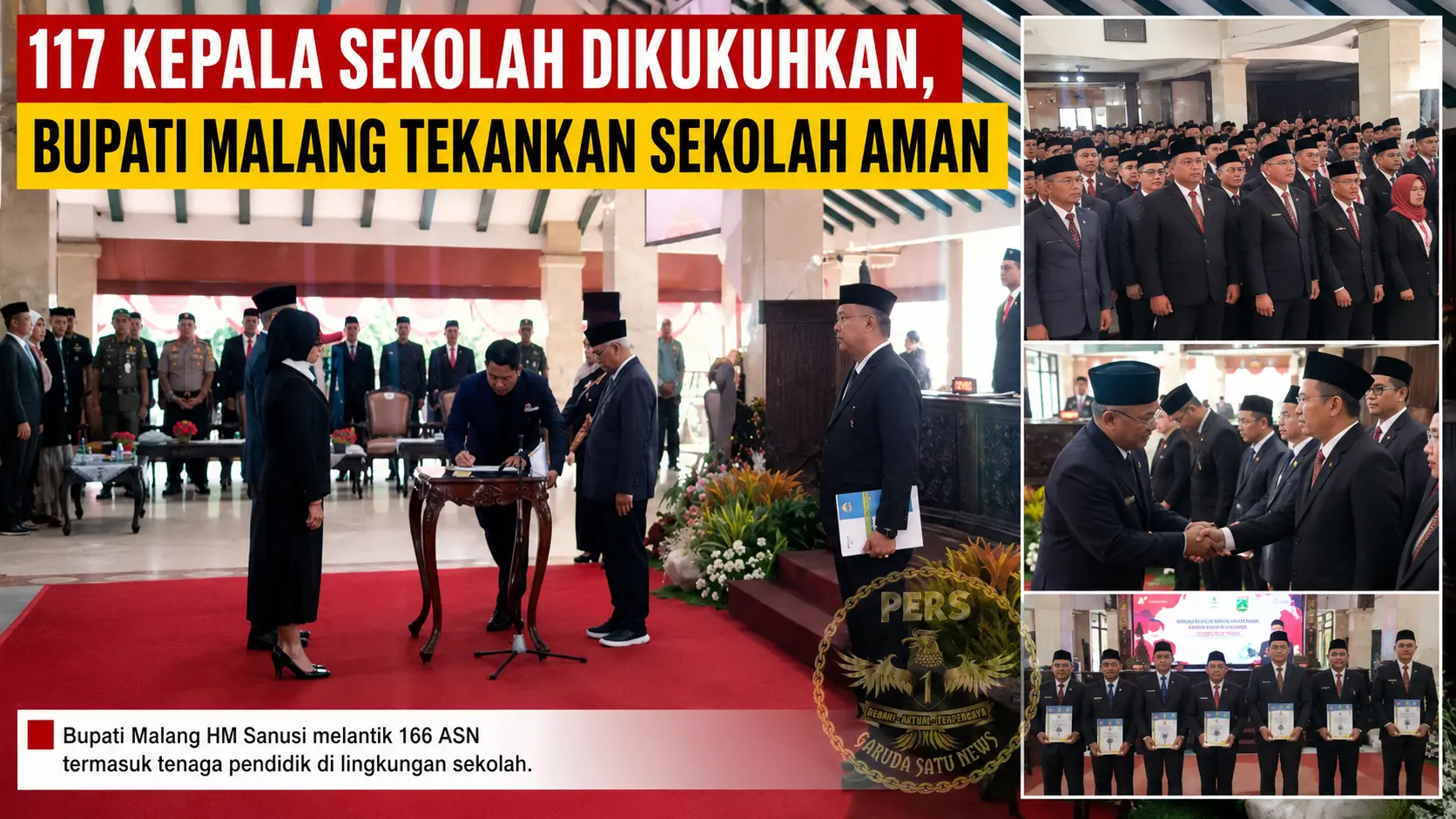 117 Kepala Sekolah Dikukuhkan, Bupati Malang Tekankan Sekolah Aman