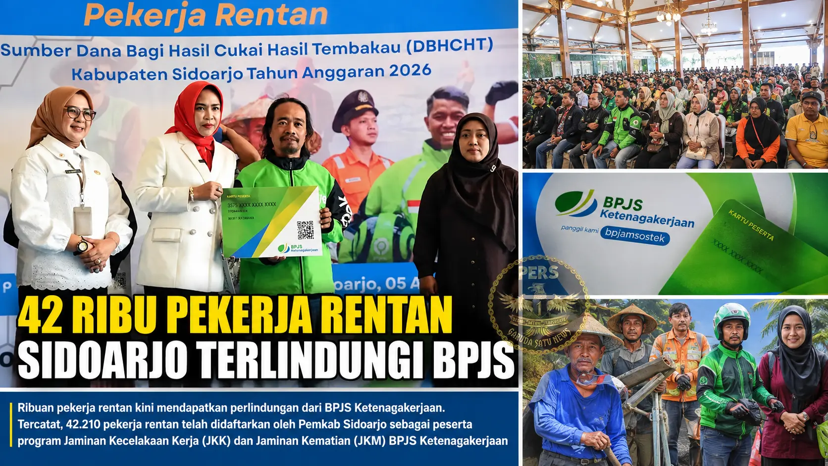 42 Ribu Pekerja Rentan Sidoarjo Terlindungi BPJS