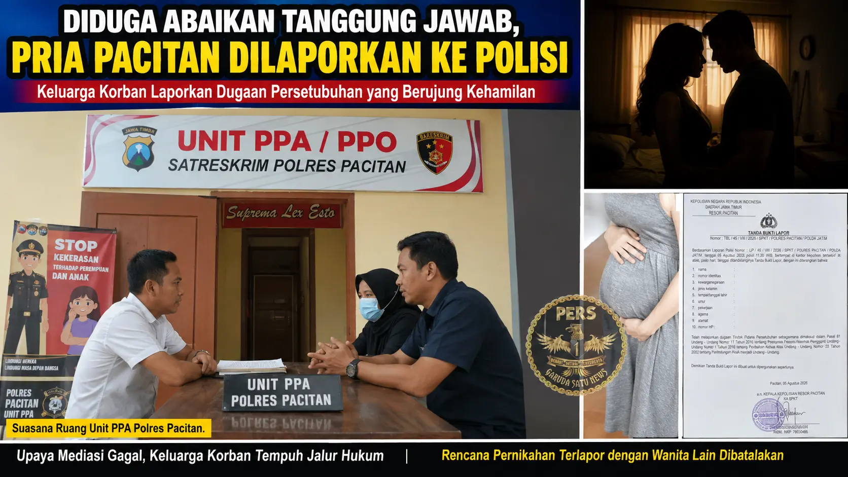 Diduga Abaikan Tanggung Jawab, Pria Pacitan Dilaporkan ke Polisi