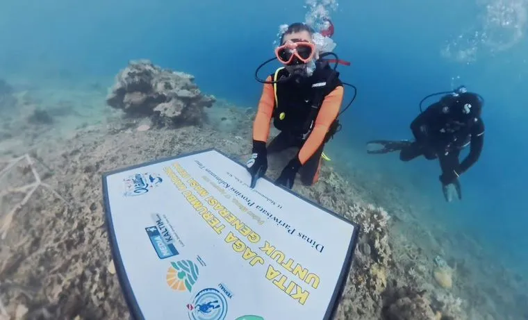 Dispar Kaltim Transplantasi Terumbu Karang di Pulau Miang