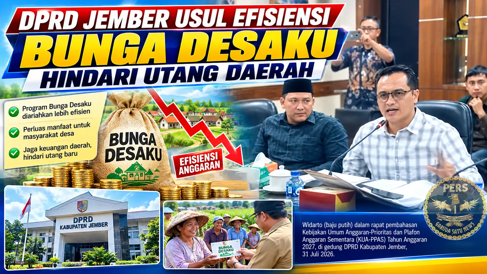DPRD Jember Usul Efisiensi Bunga Desaku Hindari Utang Daerah