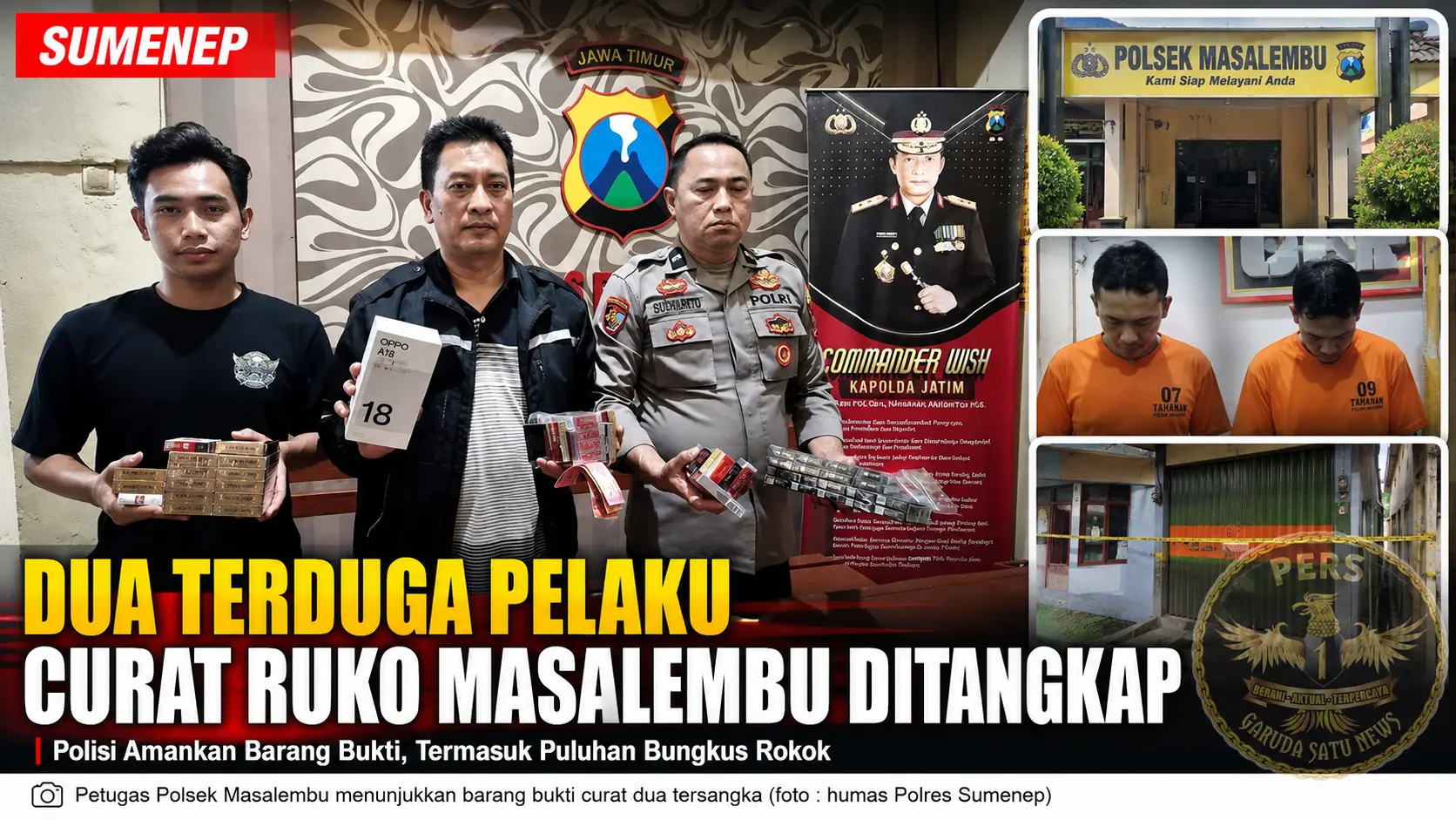 Dua Terduga Pelaku Curat Ruko Masalembu Ditangkap