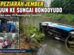 Elf Peziarah Jember Terjun ke Sungai Bondoyudo