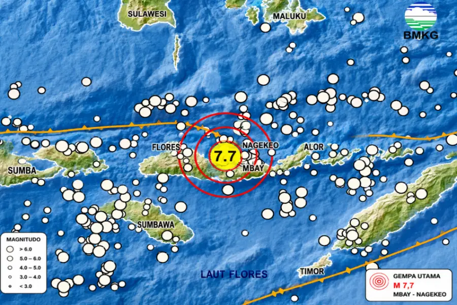 Gempa M 7,7 Guncang Nagekeo, Tsunami Terdeteksi