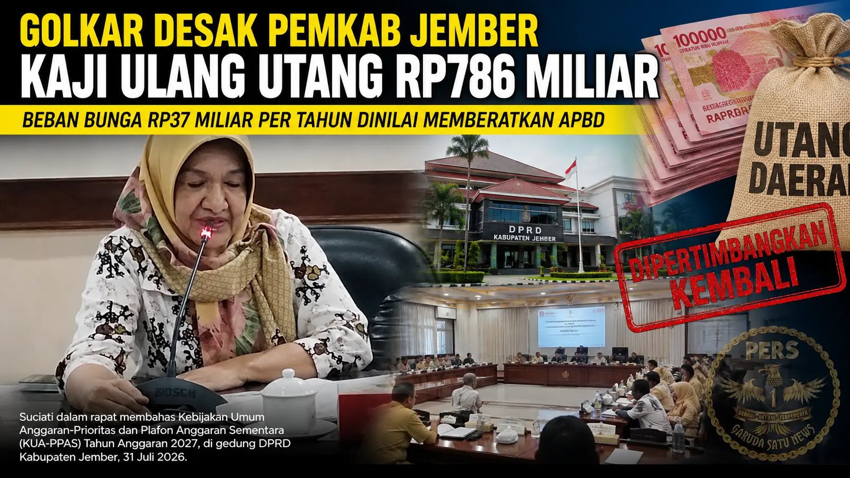 Golkar Desak Pemkab Jember Kaji Ulang Utang Rp786 Miliar