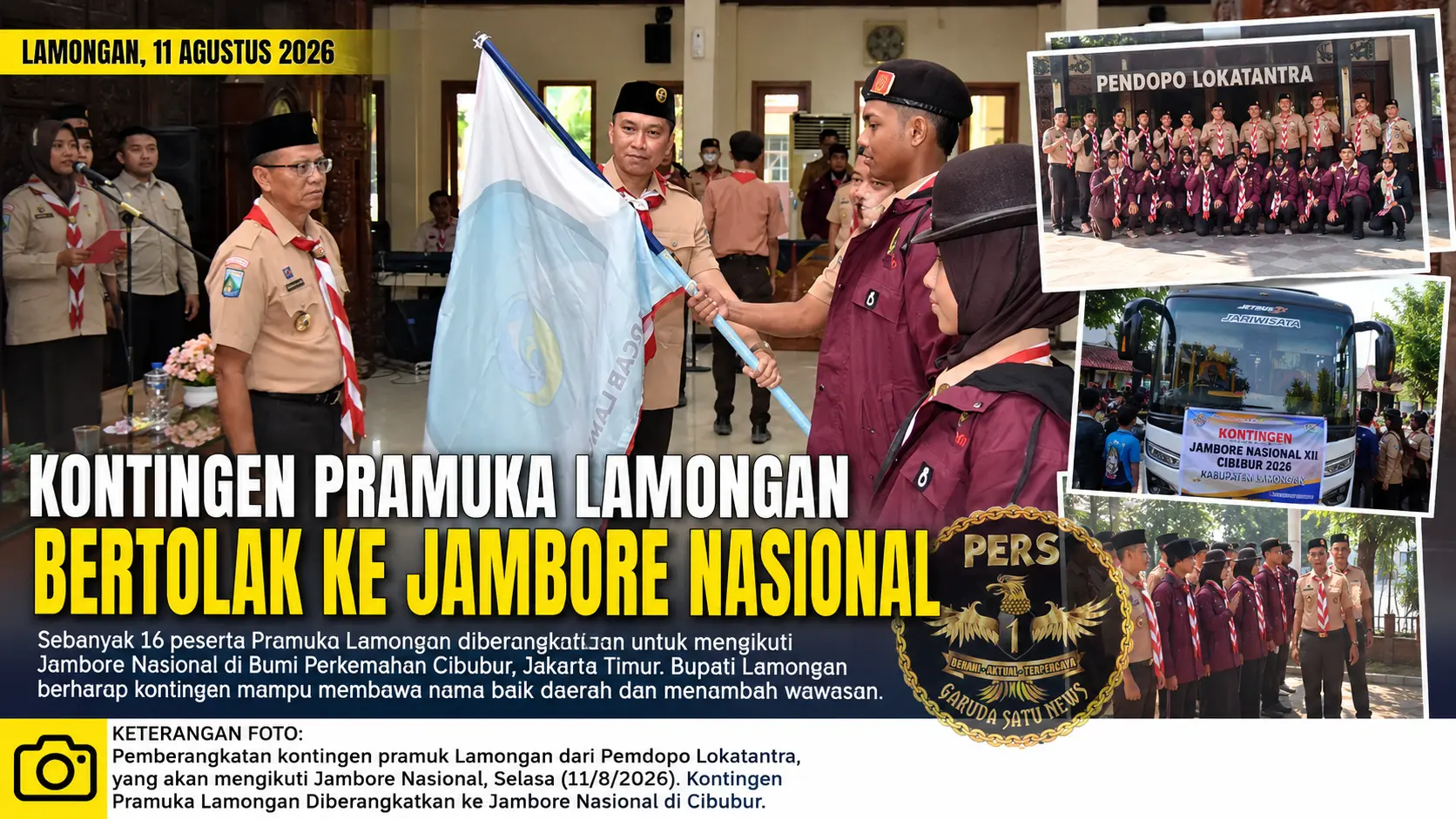 Kontingen Pramuka Lamongan Bertolak ke Jambore Nasional