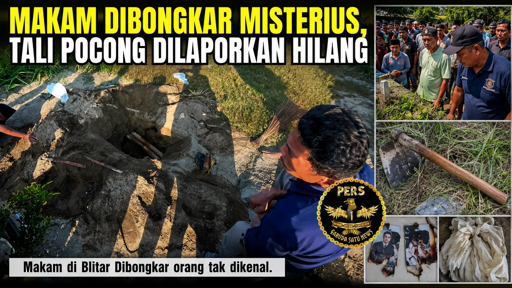 Makam Dibongkar Misterius, Tali Pocong Dilaporkan Hilang