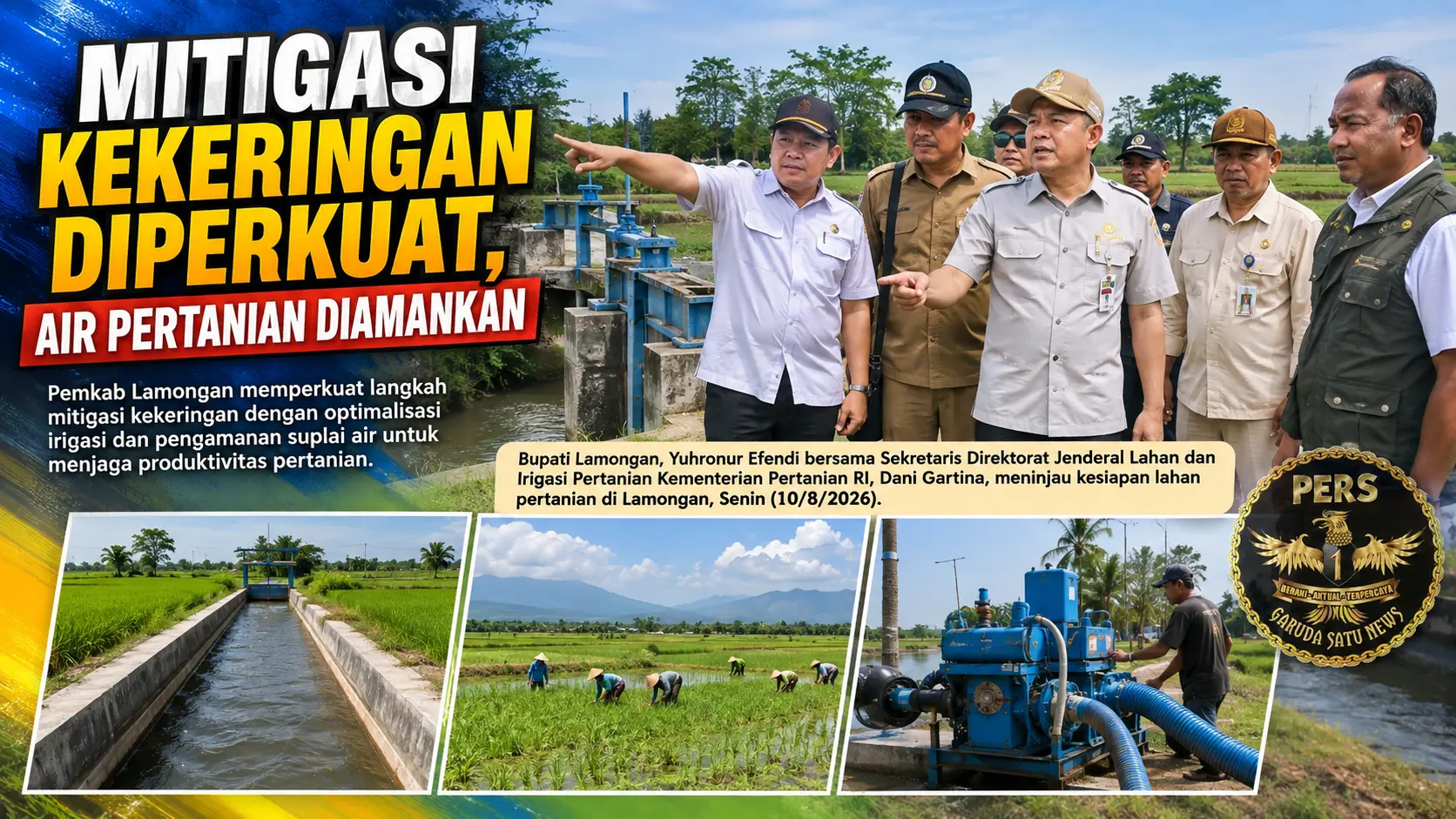 Mitigasi Kekeringan Diperkuat, Air Pertanian Diamankan