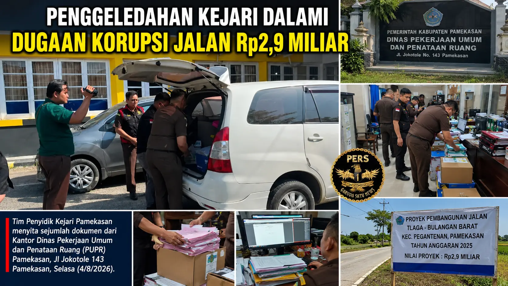 Penggeledahan Kejari Dalami Dugaan Korupsi Jalan Rp2,9 Miliar