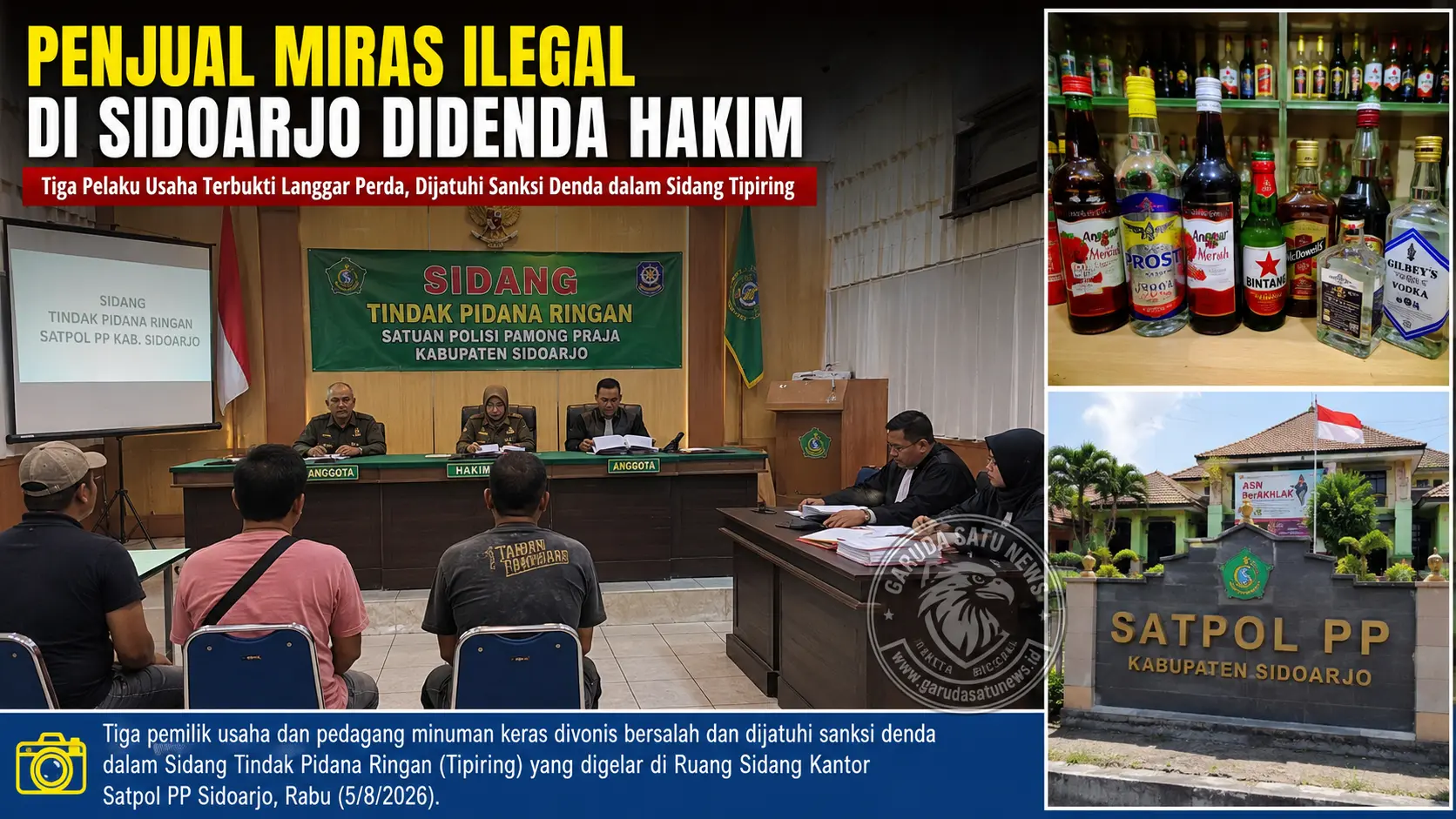 Penjual Miras Ilegal di Sidoarjo Didenda Hakim