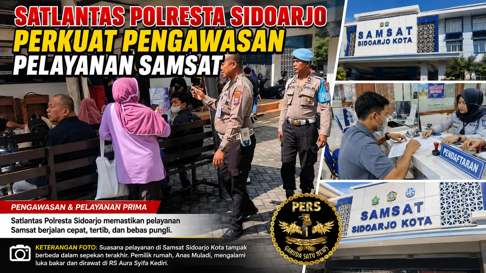 Satlantas Polresta Sidoarjo Perkuat Pengawasan Pelayanan Samsat
